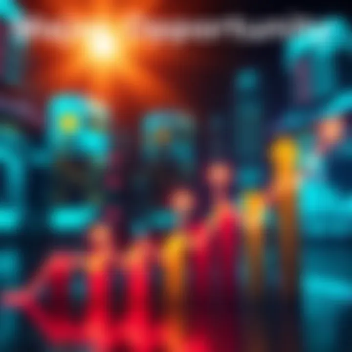 A graphic showing a bright future with upward arrows and charts symbolizing growth and change