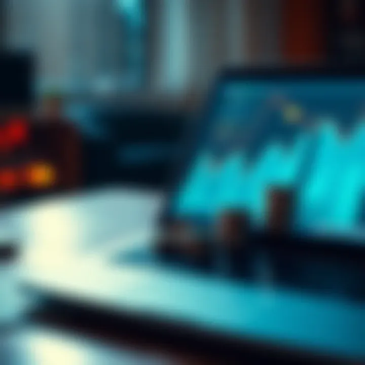 A laptop with graphs and money symbols representing online earning strategies