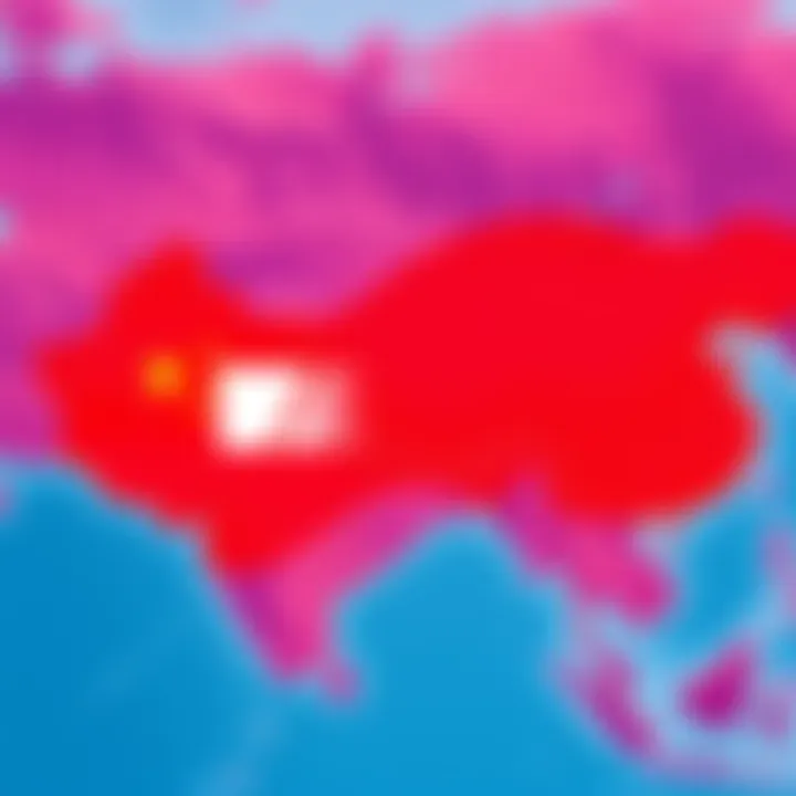 Map of Malta and China Swapped A map showing Malta's location over China and vice versa, illustrating the geographical swap between the two countries.