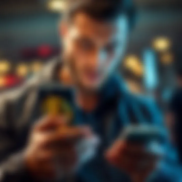 A man is intensely checking his phone displaying a Bitcoin wallet, reflecting on his past decision to pay for an escort with Bitcoin in 2013.