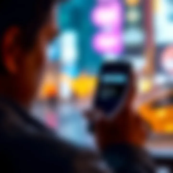 Man checking character limit on phone A person looking at a smartphone screen with a text box showing a character count