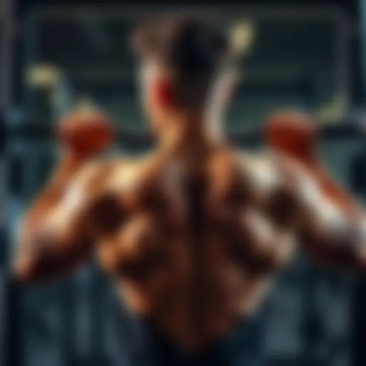 A man shows proper grip method while performing a lat pull-down exercise to enhance back muscle growth