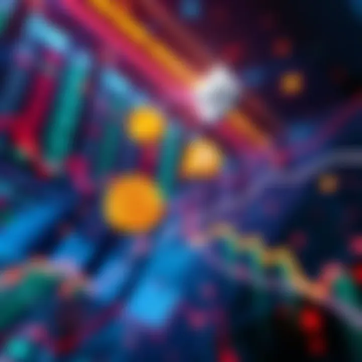 A graphic showing falling stock and commodity prices, representing market turmoil and panic, with crypto symbols like Bitcoin and Ethereum in the background.