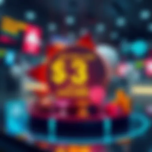 A graphic showing a $3 million volume milestone with prize icons and charts related to trading