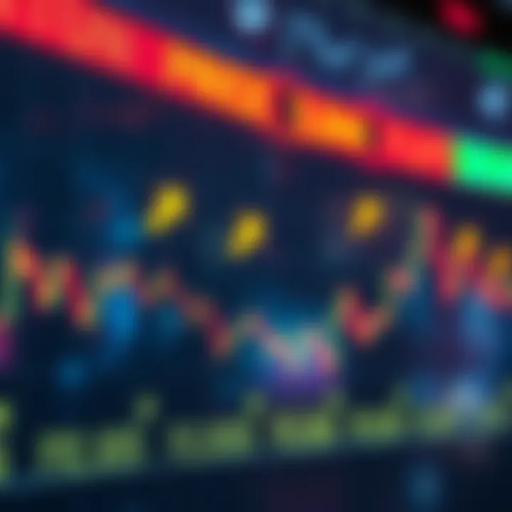 Market Price Fluctuation A stock market chart showing sudden price movements with arrows indicating changes.