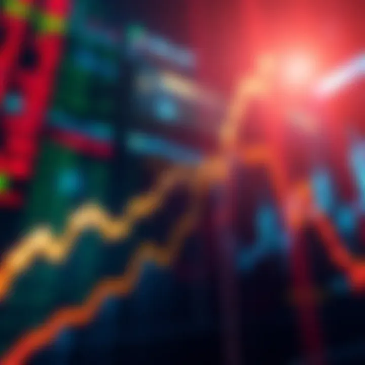 Market Surge A graph showing a steep upward trend in stock prices, indicating a market surge towards new highs.