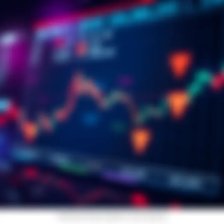 A financial graph showcasing a downward trend with potential drop markers, indicating upcoming market changes.