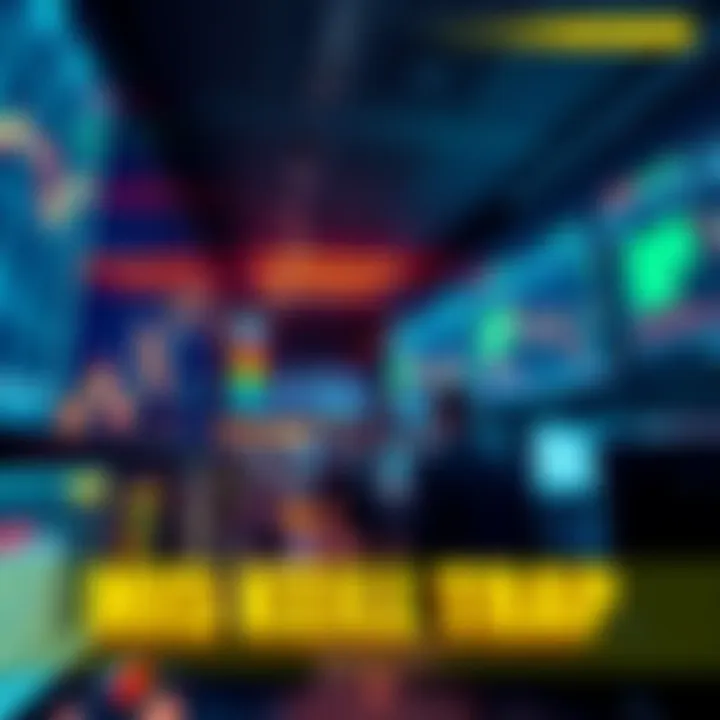 A downward stock market trend with falling graphs and stressed traders looking at screens