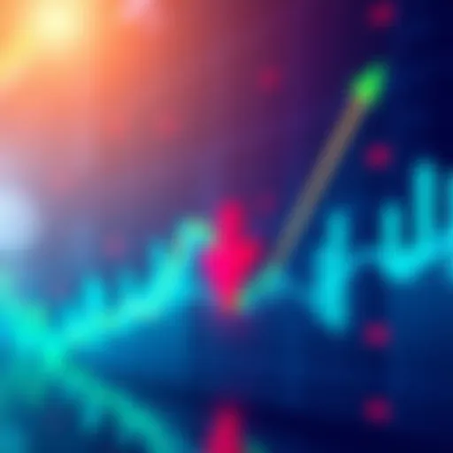 Graph showing a market dip with an arrow pointing down after a purchase is made