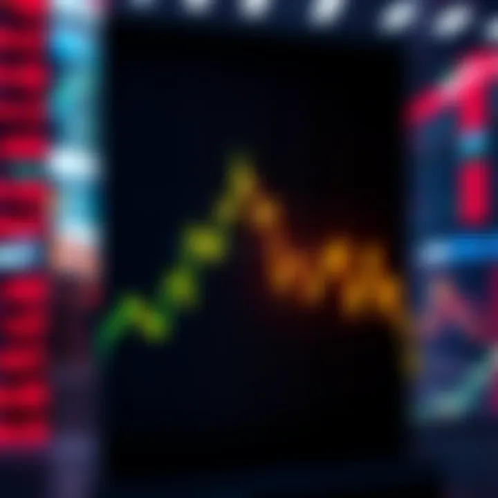 A stock market graph showing a sharp decline in asset values, indicating a significant drop.
