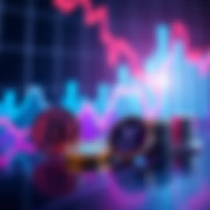 Market Downturn Impact on POL A declining graph representing the market downturn, with symbols of POL and digital currencies like LINK and TRX in the foreground.