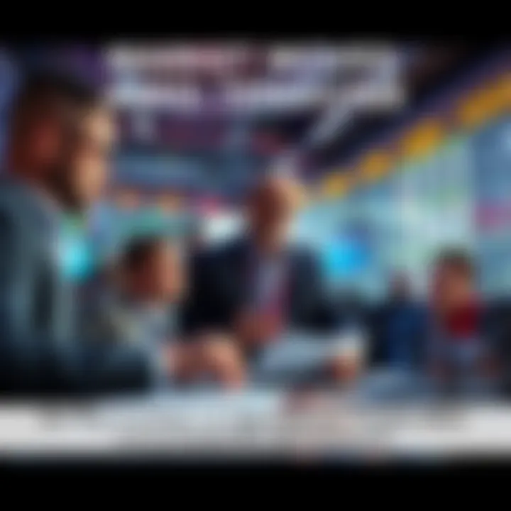 A group of big investors analyzing stock charts as signs of market tension rise during a ceasefire breakdown.