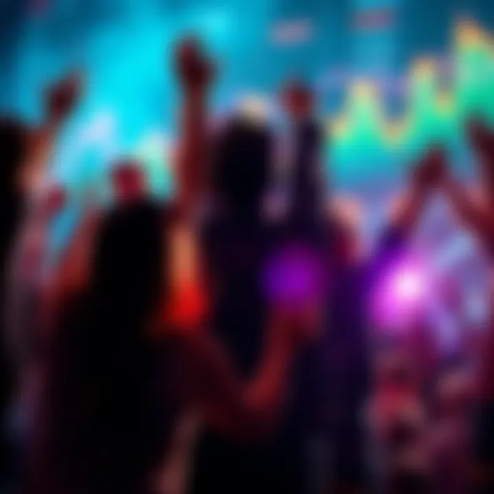 People celebrating the end of the bear market with charts showing upward trends in the background