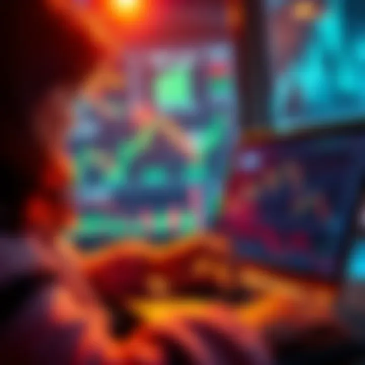 Market Trends Affecting Investments A worried person looking at financial charts on a laptop, showing market fluctuations and investment performance.