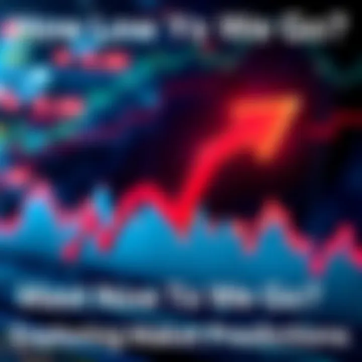 Graph showing declining market values with an arrow indicating a potential rebound