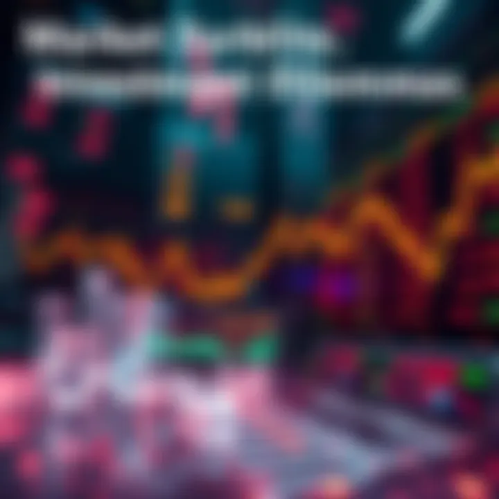 A visual representation of falling stock prices against a backdrop of uncertain economic indicators, illustrating the tension between investment opportunities and financial limitations.