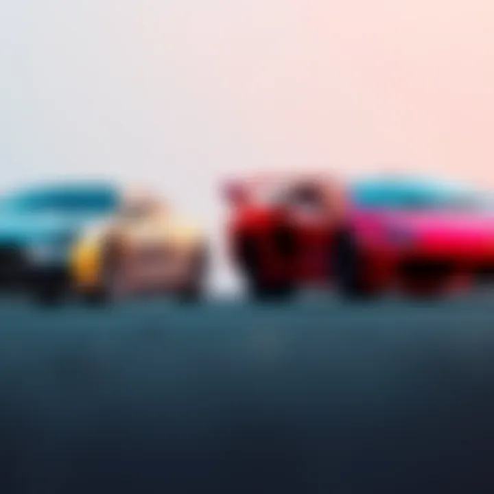 Maserati Quattroporte and Lamborghini Countach Side by Side A Maserati Quattroporte and Lamborghini Countach parked next to each other, highlighting their distinct designs and colors. The Maserati is elegant and sleek, while the Countach has a bold, angular ap...