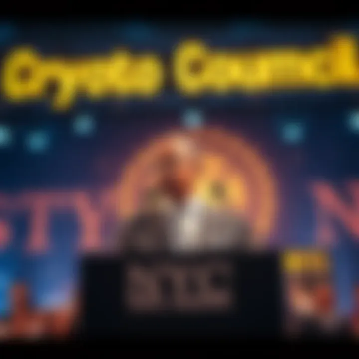 Mayor Eric Adams speaking at a podium about the new crypto advisory council in NYC