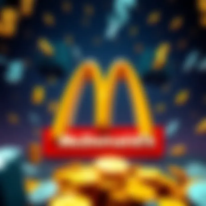 Illustration of McDonald's logo with dollar signs and coins, representing corporate profits