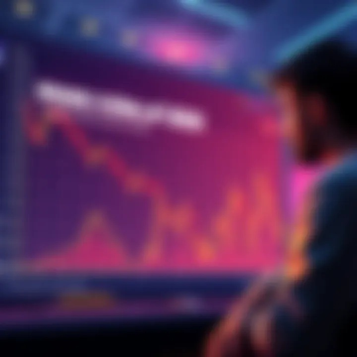 A chart showing declining values of meme coins and AI projects in 2025, with frustrated investors looking on.