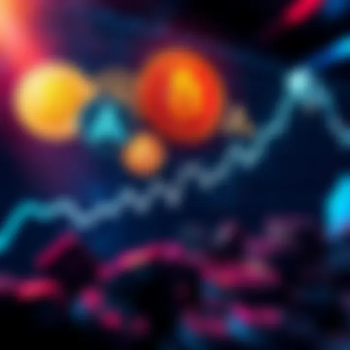 Various memecoins like IP, WLD, and ASTER displayed with a graph showing upward trends, contrasting with the downturn of POL.