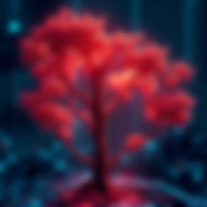 A visual representation of Merkle Trees showcasing their connections and applications in various industries.