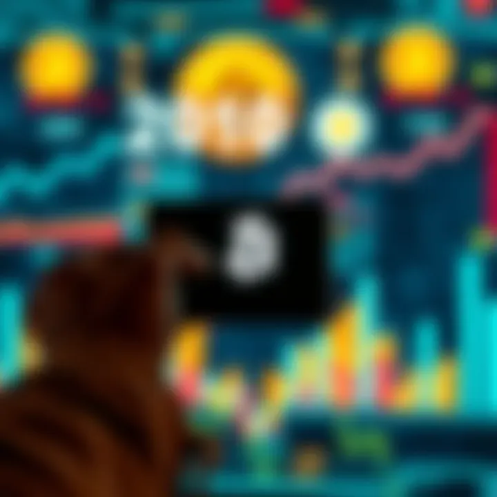 A person sending a message to themselves in 2010 about Bitcoin, with a digital screen showing Bitcoin symbols and charts in the background.