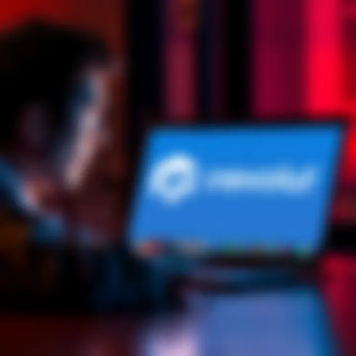 Person looking at a laptop screen, surprised by subscription changes, with a Revolut logo visible