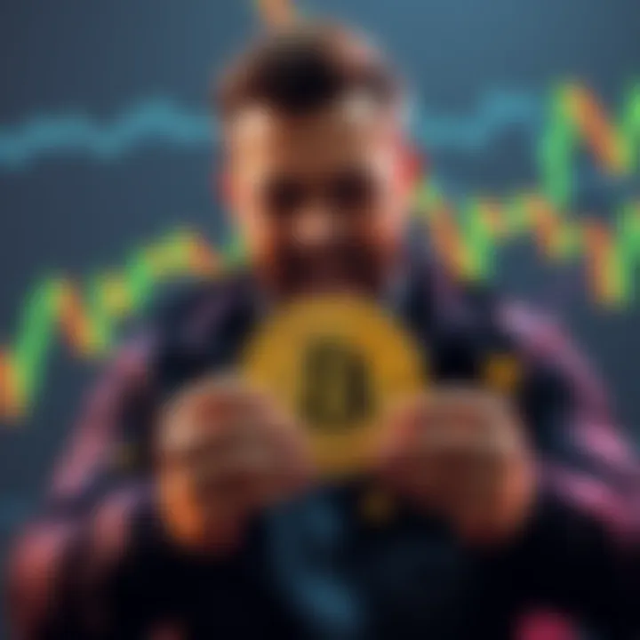 Michael Saylor holding Bitcoin with a financial graph in the background, symbolizing his recent $963 million purchase of 10,624 Bitcoin.