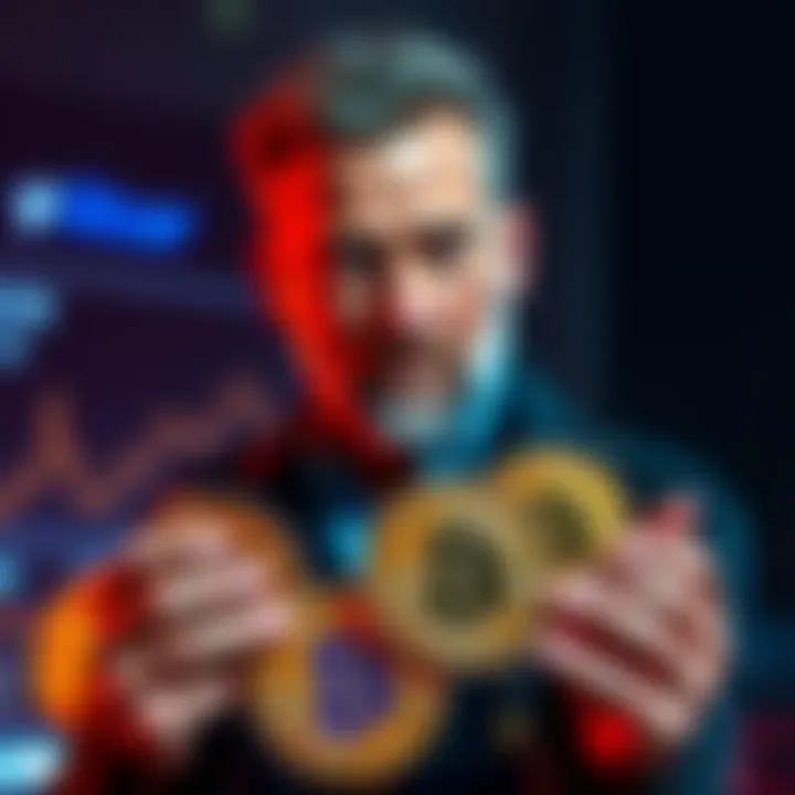 Michael Saylor holding Bitcoin symbols, representing his expanded holdings of 1,287 Bitcoins.