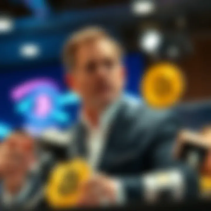 Michael Saylor at a press conference discussing his recent Bitcoin sale and its effects on the market.