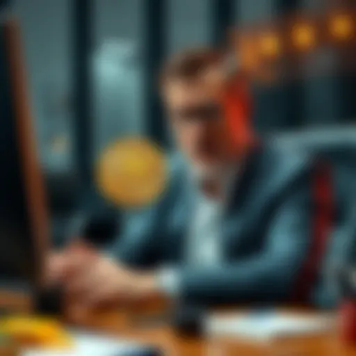 Michael Saylor in an office setting discussing the sale of his Bitcoin holdings