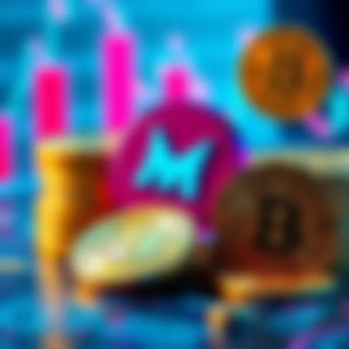 Illustration of MicroStrategy's logo with Bitcoin coins, symbolizing their investment strategy.