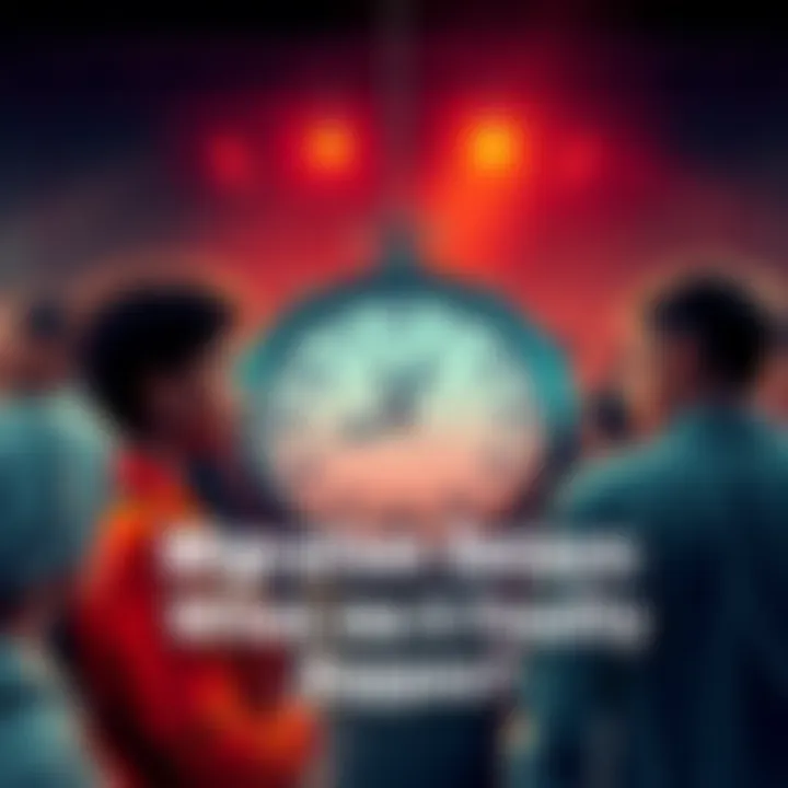 A diverse group of people looking at a clock symbolizing waiting times for migration processes