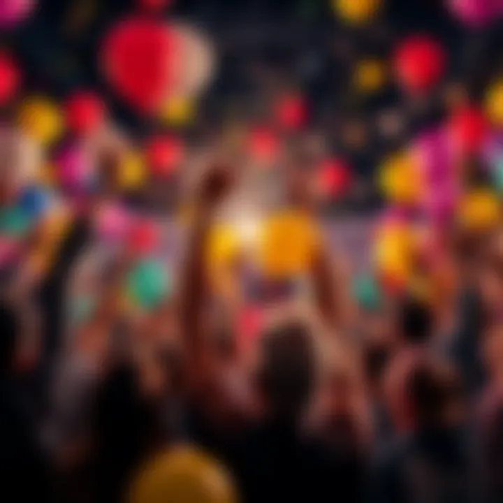 People celebrating a milestone achievement with balloons and banners, showing excitement and support for the journey ahead.