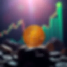 A graphic showing a digital representation of 1 Bitcoin with a rising chart in the background, symbolizing growth in cryptocurrency.