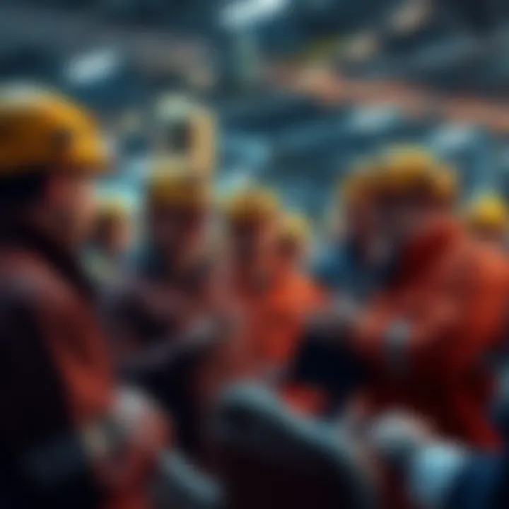 Group of miners sharing experiences about declining profits in a forum setting