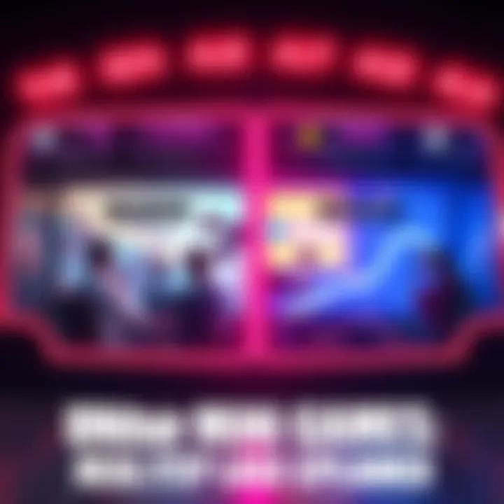 A split screen showing two mini games with different ad lengths and player reactions, one with a long ad that frustrates a player and another with a short ad that excites a player.