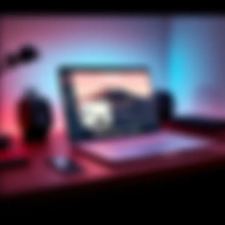 Minimal Hyprland Laptop Setup A sleek laptop setup featuring a minimal Hyprland theme on the screen with a clean desk background.