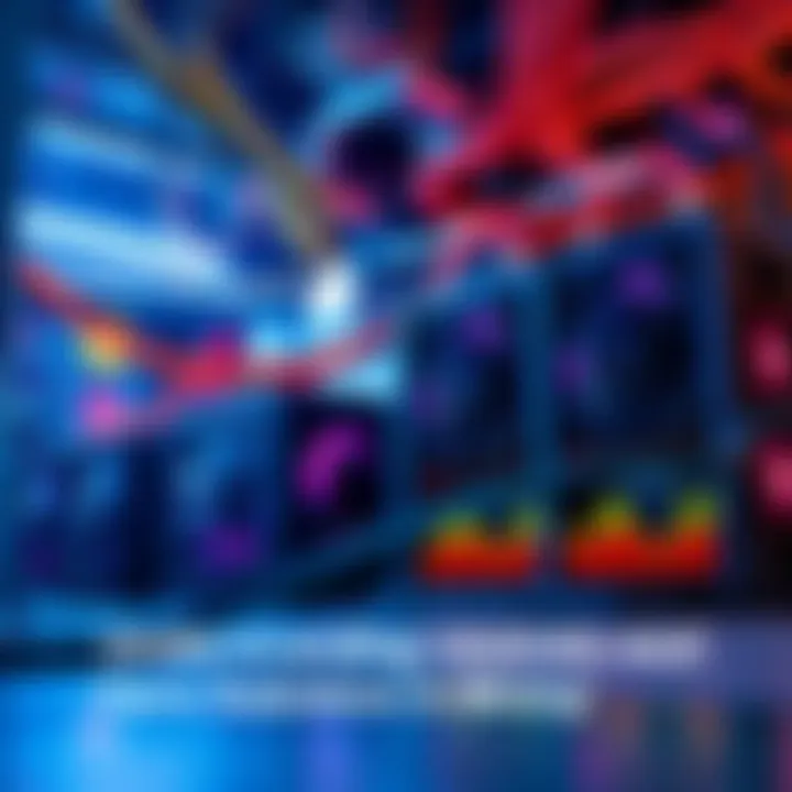 Mining Equipment and Hashrate A graphic showing mining equipment like Antminer models with stats on hashrate and share submissions