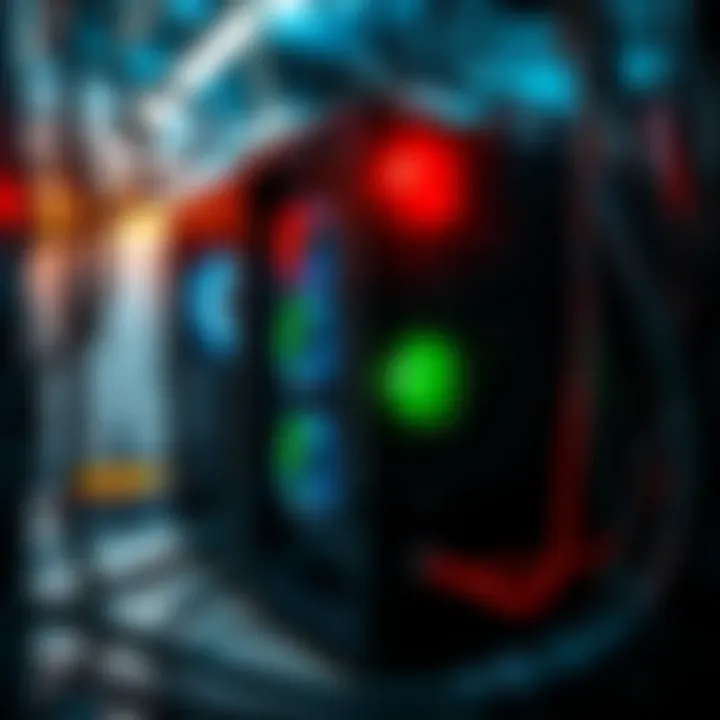 An L3+ mining unit with warning lights on, surrounded by power cables, showing signs of distress and high electricity costs.