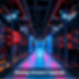 A side-by-side comparison of old and new cryptocurrency mining machines in a data center.