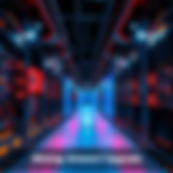 A side-by-side comparison of old and new cryptocurrency mining machines in a data center.