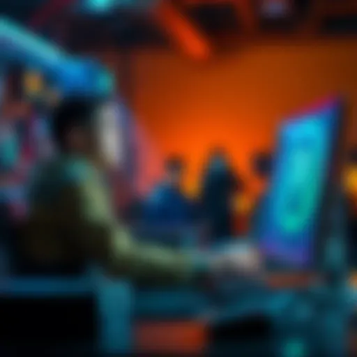 A person sitting at a desk, focused on mining PI cryptocurrency on a computer, showing determination and commitment after a full year of effort.