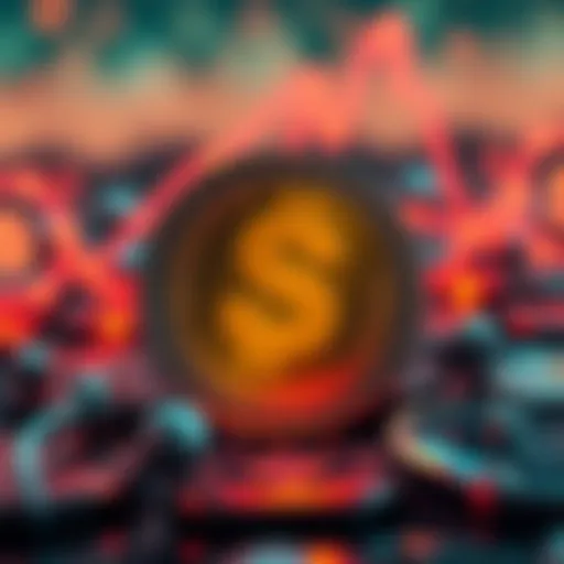 A representation of the $Trust token being minted on the Hedera network, with blockchain symbols and digital currency elements in the background.