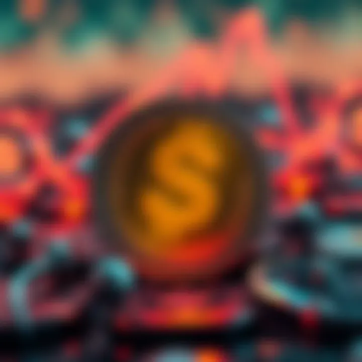 A representation of the $Trust token being minted on the Hedera network, with blockchain symbols and digital currency elements in the background.