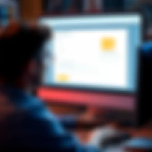 A frustrated person looking at a computer screen showing a blank funds transfer page