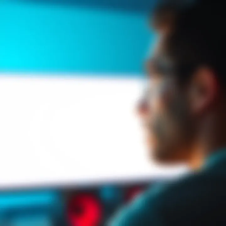 Missing Video Content A person looking frustrated at a blank screen waiting for a video to load