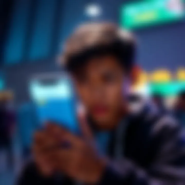 A worried person looking at their phone with a blank wallet app screen, showing concern about missing assets.