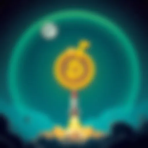 A graphic showing the MIZUKI cryptocurrency symbol with a rocket taking off, symbolizing potential growth and excitement in the crypto market.